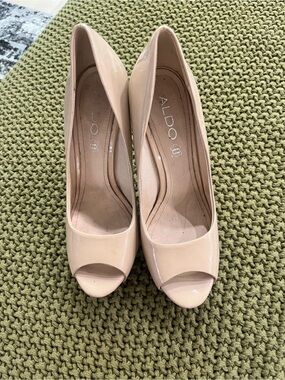 Aldo Blush Patent Peep-Toe Pumps